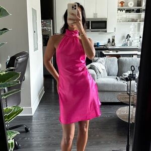 Chic Backless Pink Dress